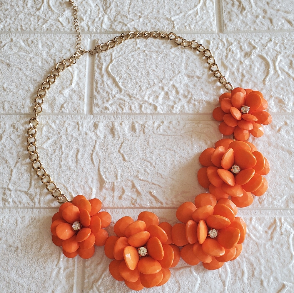Bold Floral Statement Necklace Large